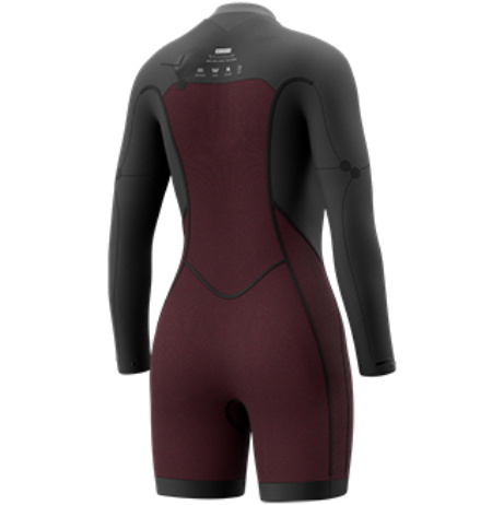 2026 Mystic Womens Haven 3/2mm Double Chest Zip Long Sleeve Shorty Wetsuit 35000.270044 - Iris Blue